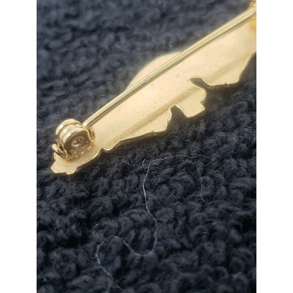 Vintage US Navy Submarine Warfare Insignia Dolphins Pin Gold Tone USN 1960s Tie - Picture 13 of 13